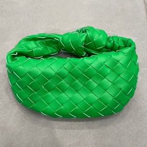 Top handle Knot woven pvc handheld bag